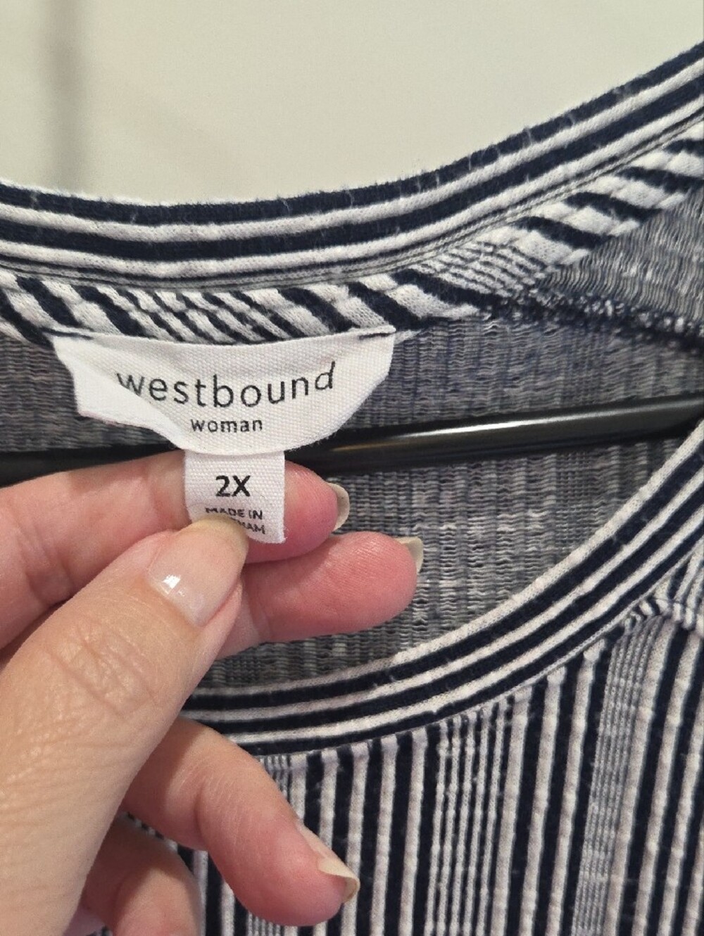 Westbound Navy & White Vertical Stripe Midi Dress - Picture 2 of 3